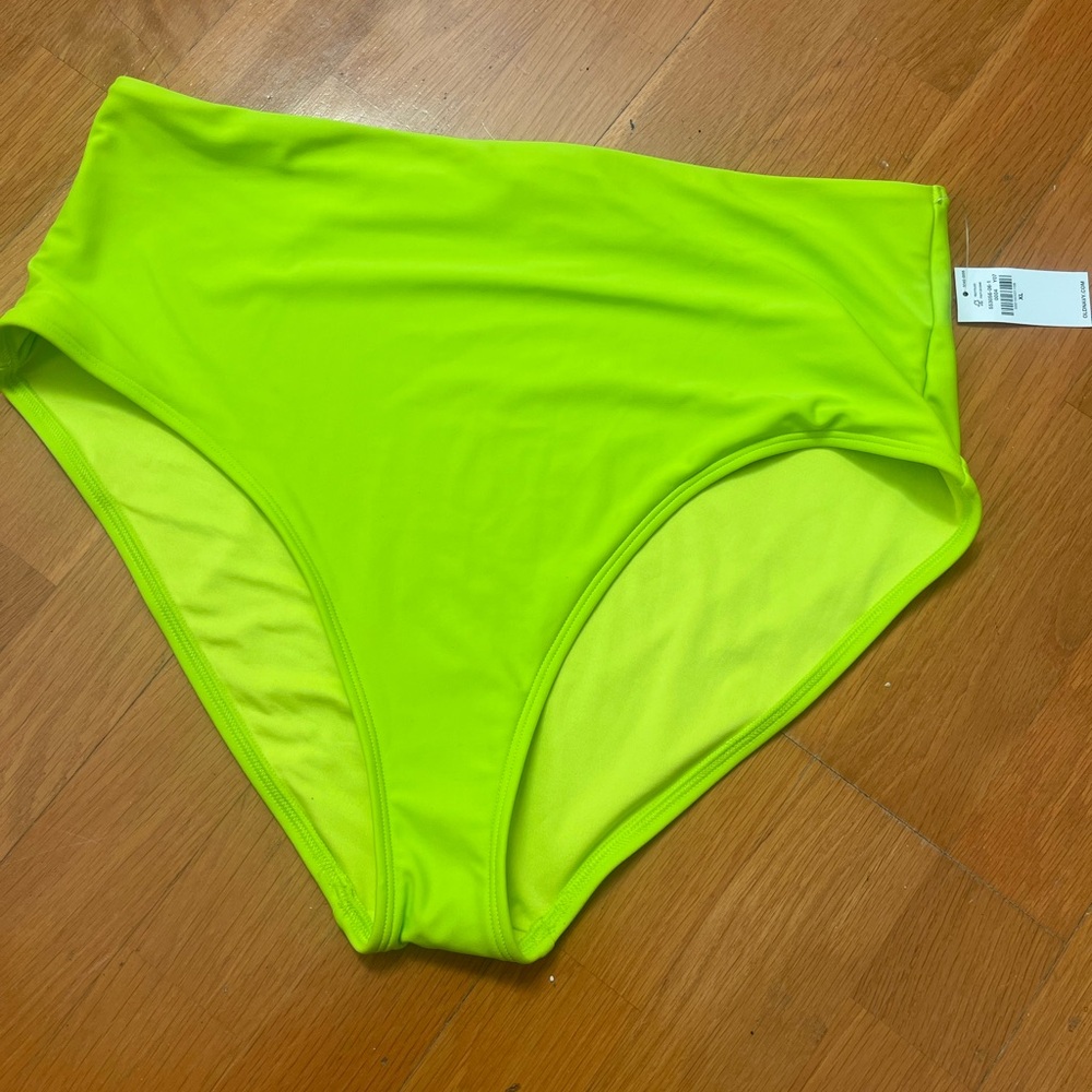 Neon high wasted bathing suit bottom